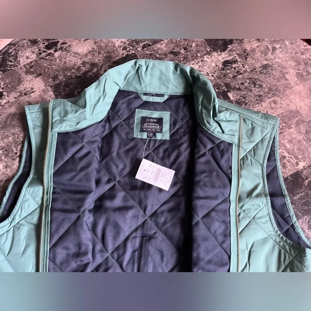 J Crew Men's Quilted Walker‎ Green Vest